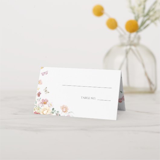 Lebensdauer der Schmetterlinge Rosa Brautparty Platzkarte (Vorderseite)