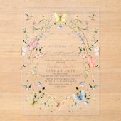 Lebensdauer der Schmetterlinge Wildblume Babydusch Acryleinladungen (Vorderseite)