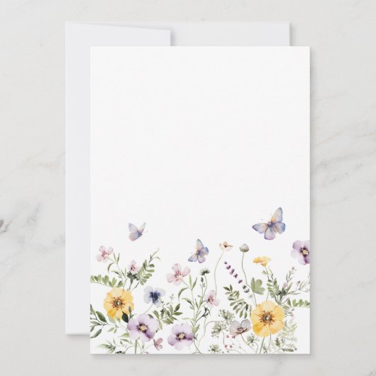 Lebensdauer des Lila bloralen Brautparty von Butte Einladung (Rückseite)