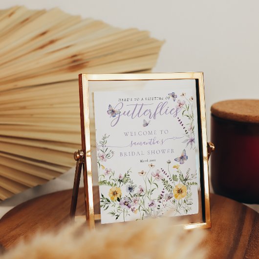 Lebensdauer des Lila bloralen Brautparty von Butte Poster