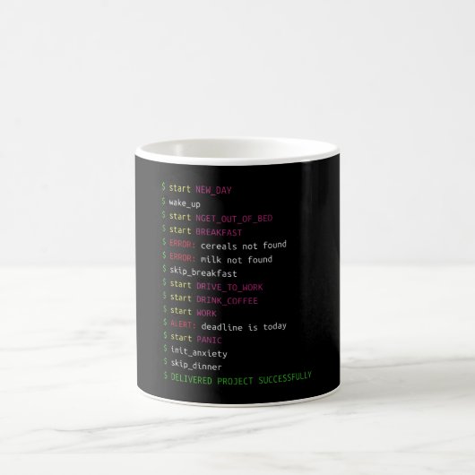 Lebensdauer eines Programmierers| Codierung Geek G Kaffeetasse (Mittel)