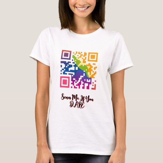 Lebensdauer QR Code Art T-Shirt (Vorderseite)