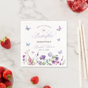 Lebensdauer von Schmetterlingen Wildblumen Brautdu Serviette