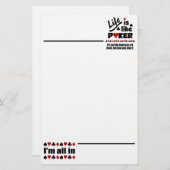 Lebensdauer wie stationärer Poker Briefpapier (Vorne/Hinten)