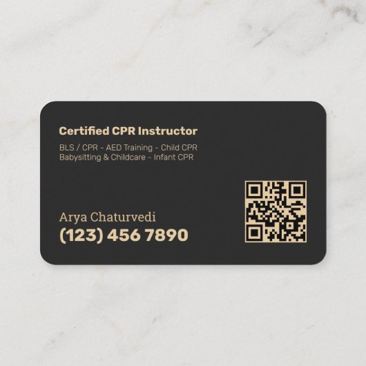 Lebensdauernder CPR-Instructor QR Visitenkarte (Rückseite)
