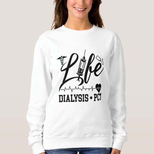 Lebensdialyse + PCT Dialyse Technischer Arzt Sweatshirt (Vorderseite)