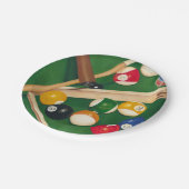 Lebensechte Billard-Tabelle mit Bällen und Kreide Pappteller (Schrägansicht)