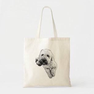 Lebensechter Lagotto-Welpe-Tusche-Kunst-Tote Tragetasche