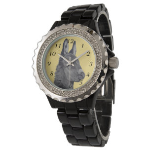 lebensechter zeichn des niedlichen Esels Armbanduhr