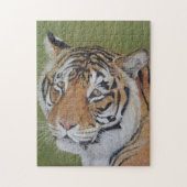 lebensechtes Portrait der großen Tigerkatze Puzzle (Vertikal)
