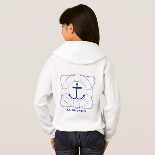 Lebensersparnis/Anchor Girls Hoodie (Dunkle Printw (Schwarz voll)