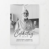 Lebensfeier 10-Foto Schwarz-Weiß-Beerdigung Dreifach-gefaltete Programmkarte (Cover)