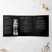 Lebensfeier 10-Foto Schwarz-Weiß-Beerdigung Dreifach-gefaltete Programmkarte (Innenseite)