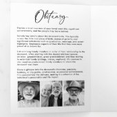 Lebensfeier 14-Foto Schwarz-Weiß-Beerdigung Dreifach-gefaltete Programmkarte (Innen Erste Seite)