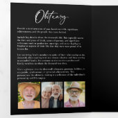 Lebensfeier 14-Foto Schwarz-Weiß-Beerdigung Dreifach-gefaltete Programmkarte (Innen Erste Seite)