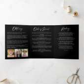 Lebensfeier 14-Foto Schwarz-Weiß-Beerdigung Dreifach-gefaltete Programmkarte (Innenseite)