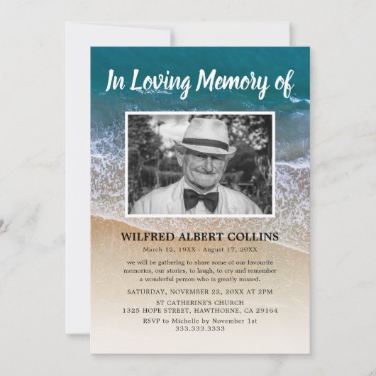 Lebensfeier | Beerdigung des Meeres Einladung (Vorderseite)