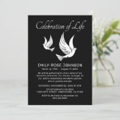 Lebensfeier | Beerdigung Gedenktauben Einladung (Stehend Vorderseite)