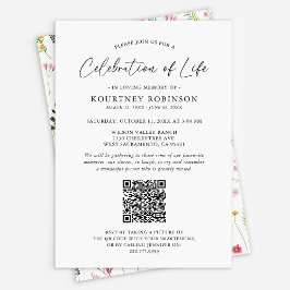 Lebensfeier | Beerdigung QR Code Wildblume Einladung