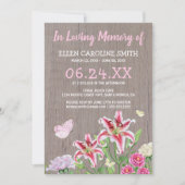 Lebensfeier | Beerdigung Rustikal floral Einladung (Vorderseite)