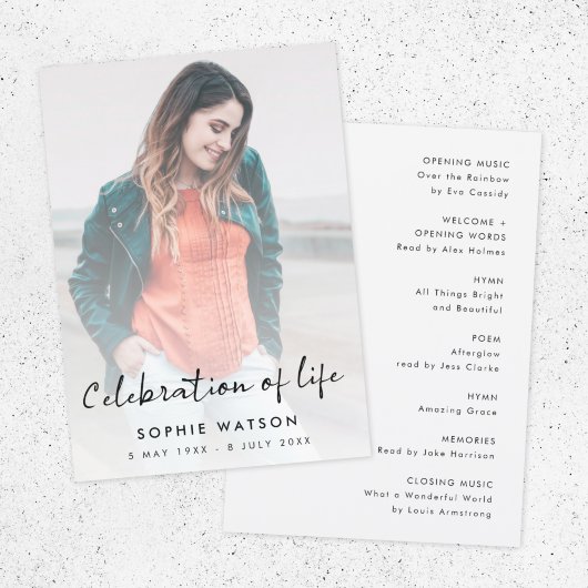 Lebensfeier | Beerdigungsauftrag Programm