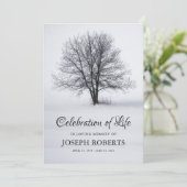 Lebensfeier | Beerdigungsbaum Einladung (Stehend Vorderseite)
