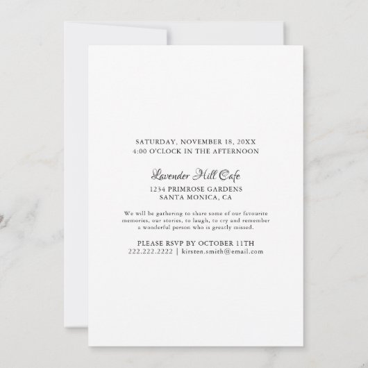 Lebensfeier | Beerdigungsbaum Einladung (Rückseite)