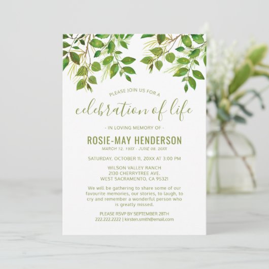 Lebensfeier | Beerdigungsdenkmal Einladung (Stehend Vorderseite)