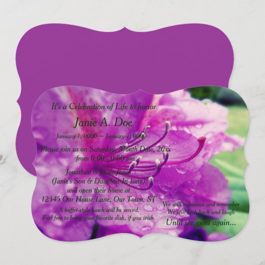 Lebensfeier Einladung (Vorne/Hinten)