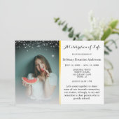 Lebensfeier Elegante und geschmackvolle Beerdigung Einladung (Stehend Vorderseite)