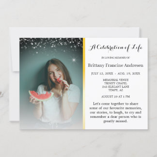 Lebensfeier Elegante und geschmackvolle Beerdigung Einladung