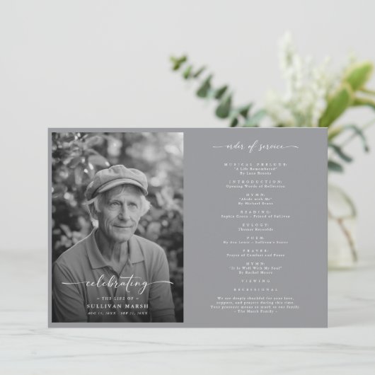 Lebensfeier | Elegantes Schwarz-Weiß-Foto Programm (Stehend Vorderseite)