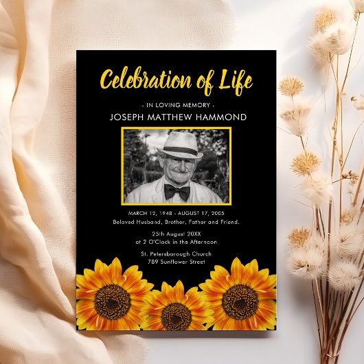 Lebensfeier | Foto zur Sonnenblume Einladung