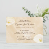 Lebensfeier | Funeral Watercolor Lilly Einladung (Stehend Vorderseite)