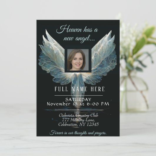 Lebensfeier - Gedenkfeier zum Foto Einladung (Stehend Vorderseite)