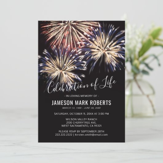 Lebensfeier | Memorial Einladung (Stehend Vorderseite)