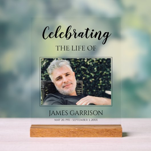 Lebensfeier mit einem Foto Acrylschild (Neutral)