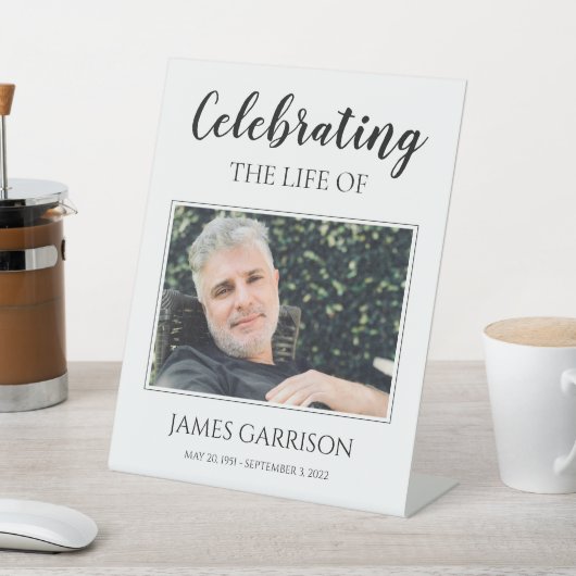 Lebensfeier mit Foto-Gedenkfeier Sockelschild (In SItu)