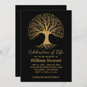 Lebensfeier | Moderner Begräbnisbaum Einladung (Vorne/Hinten)