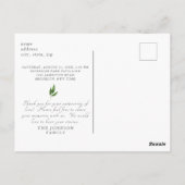 Lebensfeier nach Verlust der Ansammlung Postkarte (Rückseite)