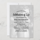 Lebensfeier | Schwarzes Beerdigungsdenkmal - Foto Einladung (Vorderseite)