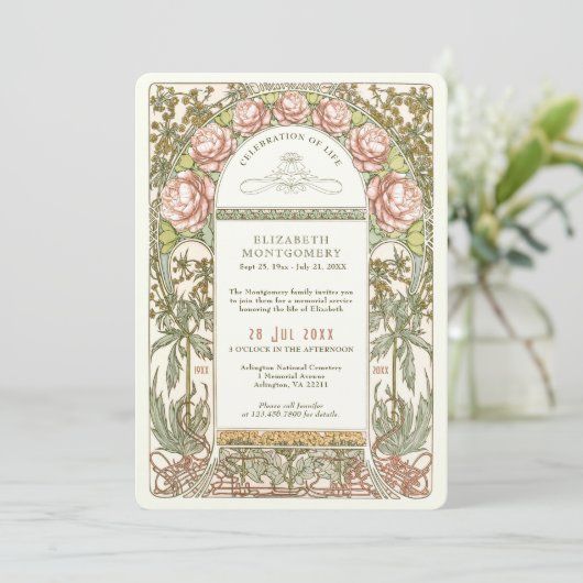 Lebensfeier von Alphonse Mucha Einladung (Stehend Vorderseite)