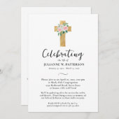 Lebensfeiern, Blumenkreuz, Foto, Beerdigung Einladung (Vorne/Hinten)