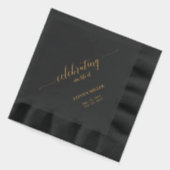 Lebensfeiern | Elegante Script Memorial Funeral Servietten Mit Folie (Links)