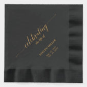 Lebensfeiern | Elegante Script Memorial Funeral Servietten Mit Folie (Vorderseite)