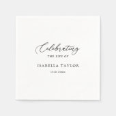 Lebensfeiern | Minimalistische Beerdigungsdenkmal Serviette (Vorderseite)