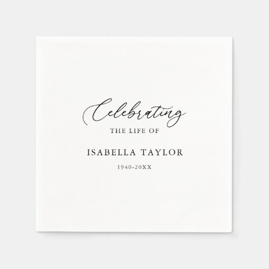Lebensfeiern | Minimalistische Beerdigungsdenkmal Serviette (Vorderseite)