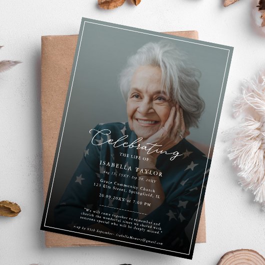 Lebensfeiern | Modernes Foto zur Beerdigung Einladung