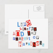 Lebensfreiheit und das Streben nach Glück Postkarte (Vorne/Hinten)