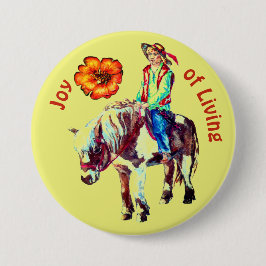Lebensfreude auf einem Pony-Abzeichen Button
